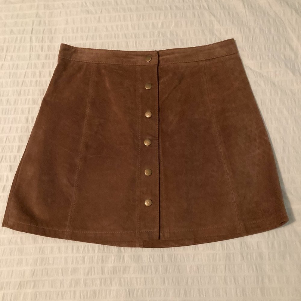 NWOT Brown Suede Skirt